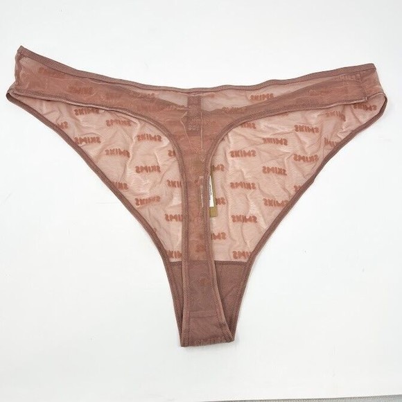SKIMS After Hours Thong Womens Logo Straps String Underwear Mesh Panty Sz 4X NWT - Picture 3 of 9